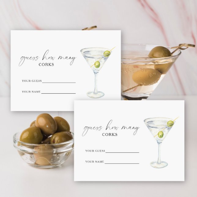 Carte D'accompagnement Martini & Matrimony Combien de bouchons jeu de mar (Créateur téléchargé)