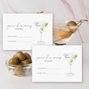 Carte D'accompagnement Martini & Matrimony Combien d'olives jeu de mariag