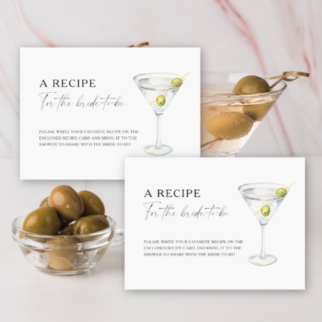 Carte D'accompagnement Martini nuptiale Recette pour la mariée à être (Créateur téléchargé)