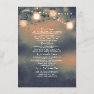 Carte D'accompagnement Mason Jar Lights Détails du Mariage -Informations