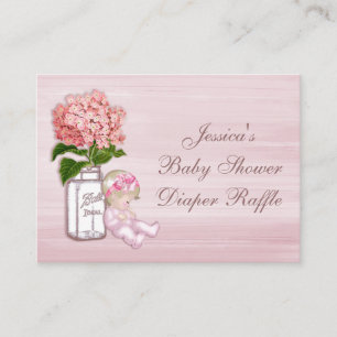 Carte D'accompagnement Mason Jar, Petite Fille, Hydrangée Rose Barreau