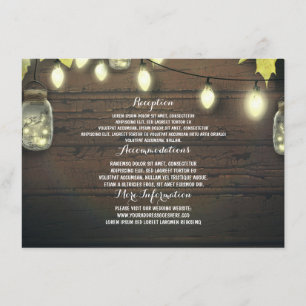Carte D'accompagnement Mason Jars Lights Mariage de automne Informations