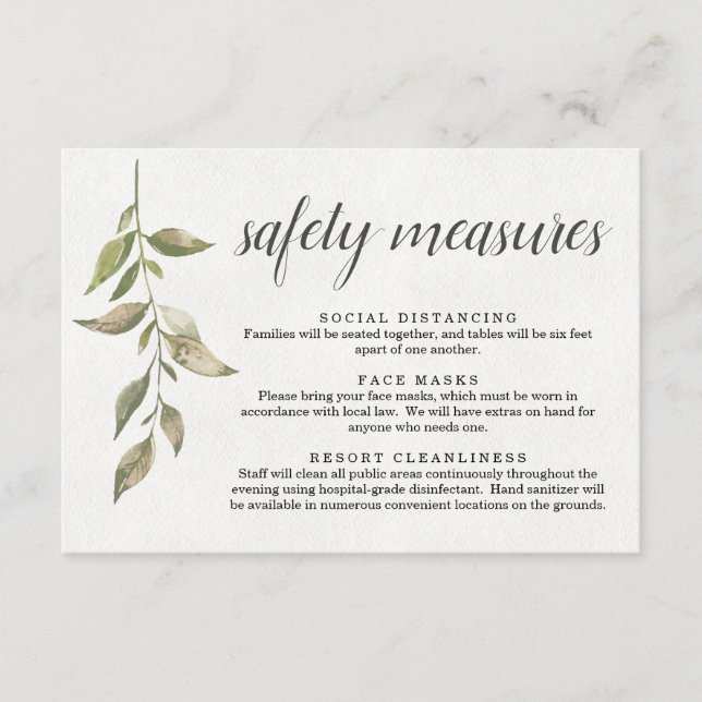 Carte D'accompagnement Masque de sécurité Covid 19 Informations sur la di (Devant)