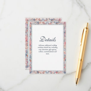 Carte D'accompagnement Maximaliste Floral Shabby Pays DÉTAILS Vintages