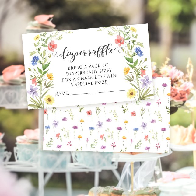 Carte D'accompagnement Meadow fleur sauvage bébé fille douche tombole de  (Créateur téléchargé)