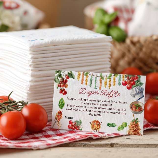 Carte D'accompagnement Meatball Italian Pasta Baby Shower Diaper Raffle (Meatball Italian Pasta Baby Shower Diaper Raffle Enclosure Card)