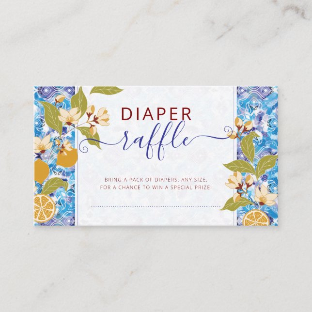 Carte D'accompagnement Mediterranean Lemon Amalfi Coast Baby Shower (Devant)