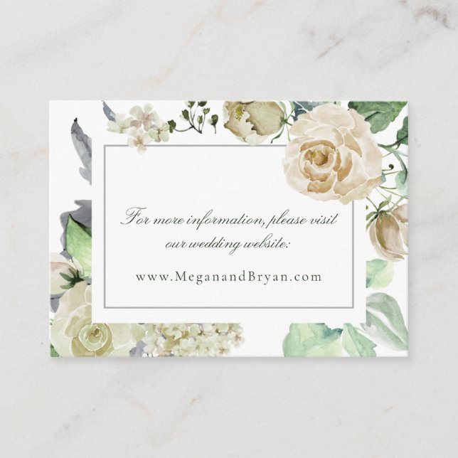 Carte D'accompagnement Megan Elegant Floral Mariage Website (Devant)