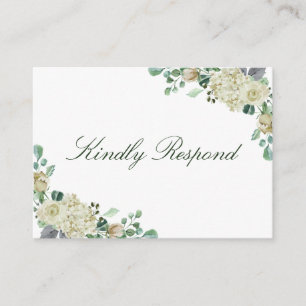 Carte D'accompagnement Megan Simple Floral Greenery Site Mariage RSVP