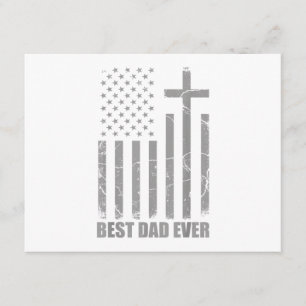 Carte D'accompagnement Meilleur Papa Chretien Patriotique Drapeau USA Gra