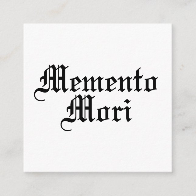 Carte D'accompagnement Memento Mori - Phrase latine (Devant)