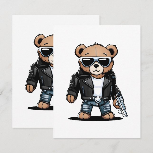Carte D'accompagnement Mèmes de nounours mignons (Devant / Derrière)