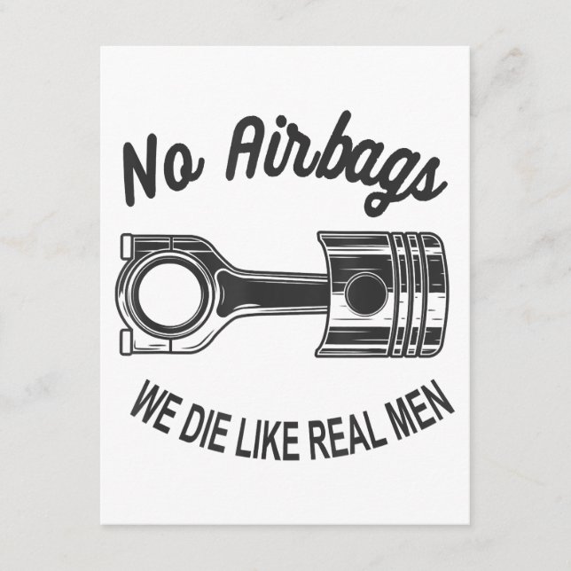 Carte D'accompagnement Mens Speed Racing Sports Car No Airbags - We Die L (Devant)