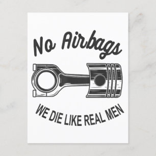 Carte D'accompagnement Mens Speed Racing Sports Car No Airbags - We Die L