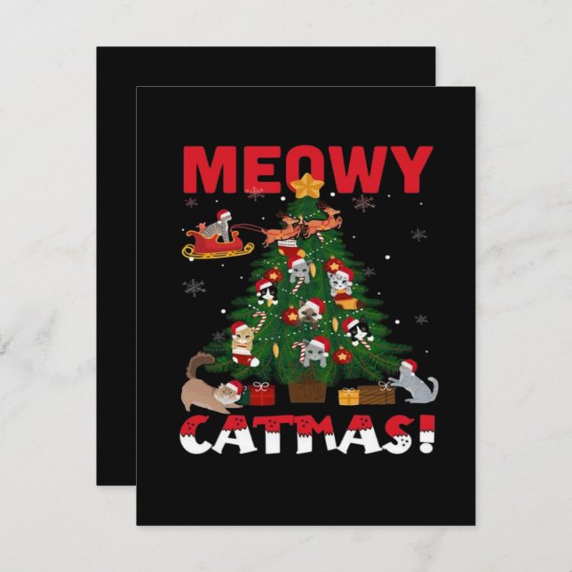 Carte D'accompagnement Meowy Noël (Devant / Derrière)
