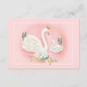 Carte D'accompagnement Merci Baby shower rose  en or rose
