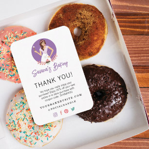 Carte D'accompagnement Merci Boulangerie Femme Ustensiles et sucreries d'