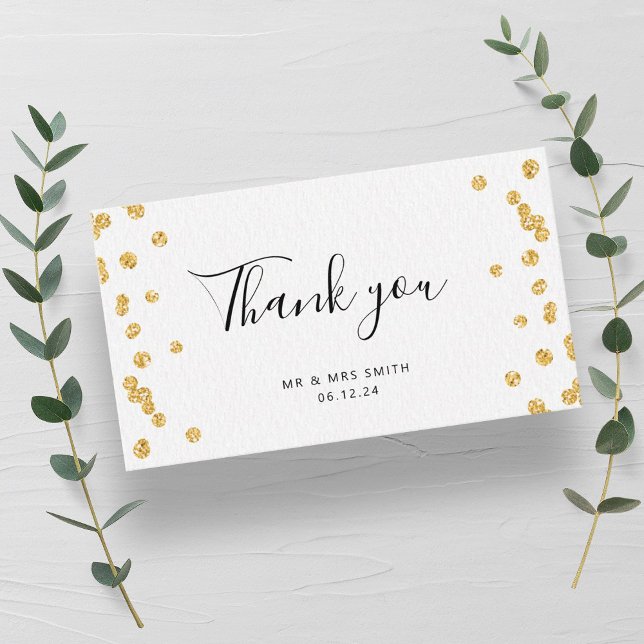 Carte D'accompagnement MERCI BUDGÉTAIRE Insérer Parties scintillant or (BUDGET Thank You Insert Gold Glitter )
