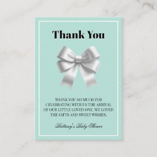 Carte D'accompagnement Merci de Baby shower Tiffany moderne