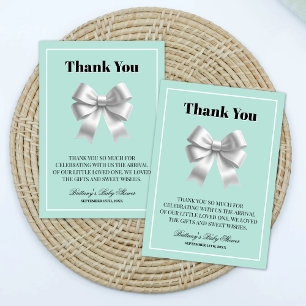 Carte D'accompagnement Merci de Baby shower Tiffany moderne