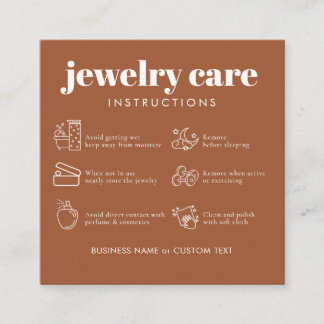 Carte D'accompagnement Merci de soins de bijoux minimaux Commerce Terraco