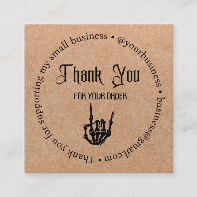 Carte D'accompagnement merci de votre commande, business halloween kraft (Devant)