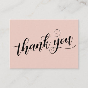 Carte D'accompagnement Merci Élégante Typographie Blush Wedding Favor