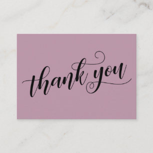 Carte D'accompagnement Merci Élégante Typographie Mauve Wedding Favoriser