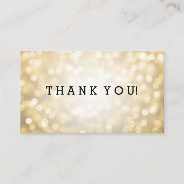 Carte D'accompagnement Merci Insérer Parties scintillant or Lumières (Devant)