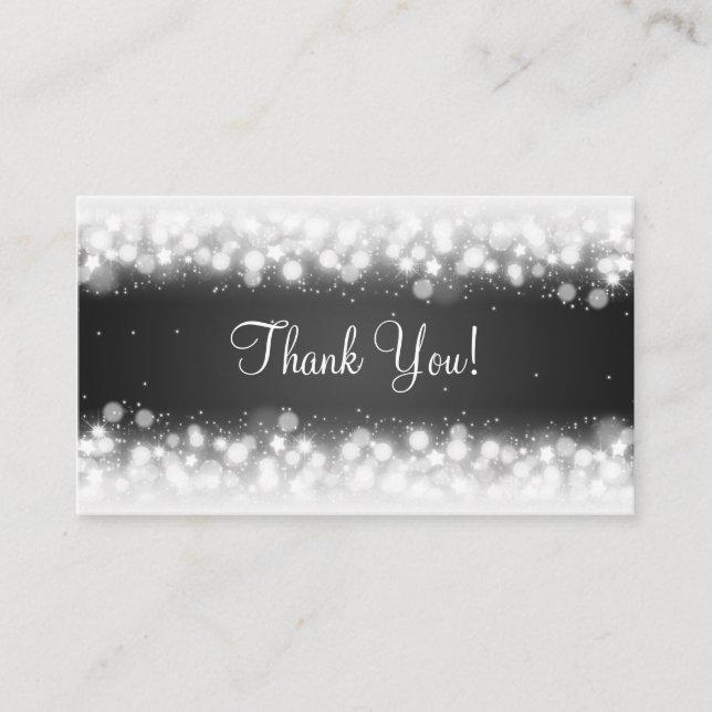 Carte D'accompagnement Merci Insertion Magique Étincelle Noire (Devant)