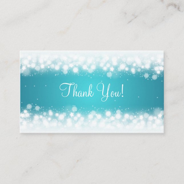 Carte D'accompagnement Merci Insertion Magique Étincelle Turquoise (Devant)
