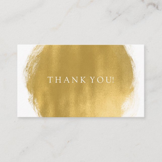 Carte D'accompagnement Merci Insertion or Peinture Look (Devant)