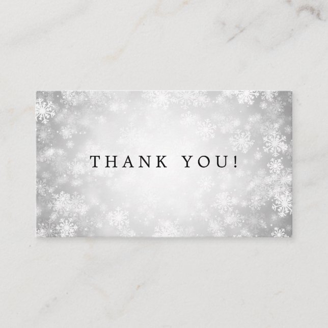 Carte D'accompagnement Merci Insertion Silver Winter Wonderland (Devant)