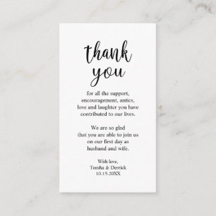 Carte D'accompagnement Merci mariage, Boîtier Rustique Simple Moderne