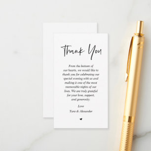 Carte D'accompagnement Merci mariage, noir et blanc