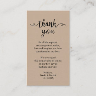 Carte D'accompagnement Merci mariage, Russe moderne Brown Kraft