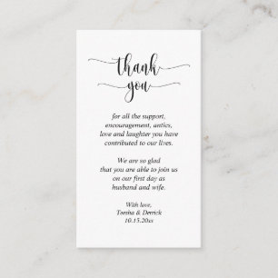 Carte D'accompagnement Merci mariage, Script moderne
