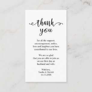 Carte D'accompagnement Merci mariage, Simple Rustique Moderne