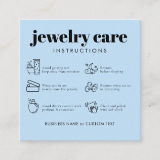 Carte D'accompagnement Merci minimaliste de soins de bijoux Business Blue