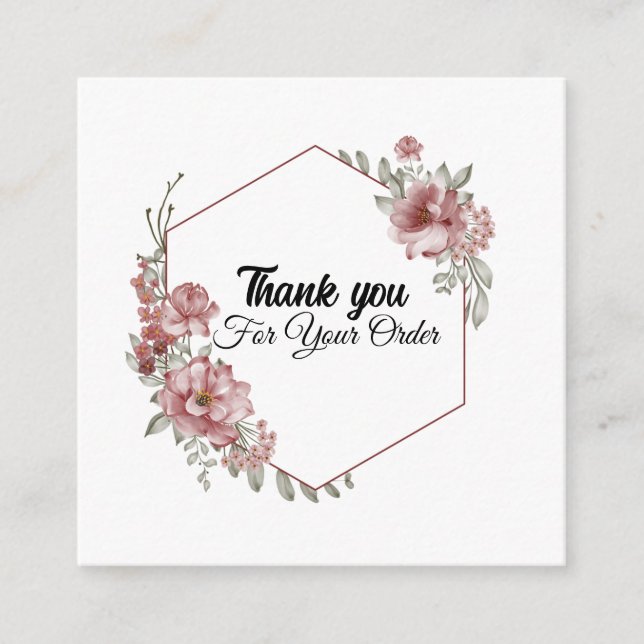 Carte D'accompagnement Merci pour votre commande (Devant)