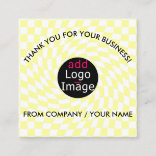 Carte D'accompagnement Merci professionnel élégant À damiers personnalisé