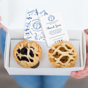 Carte D'accompagnement Merci Royal Blue Baking Utensio Boulangerie