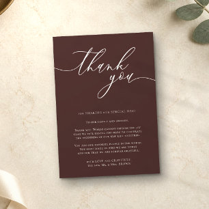 Carte D'accompagnement Merci simple brun chocolat minimaliste