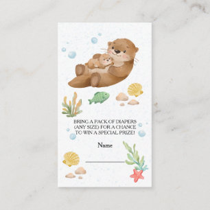 Carte D'accompagnement Mère et bébé loutre de mer aquarelle mignonne