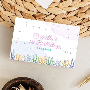 Carte D'accompagnement Mermaid 1er anniversaire fêté près de la mer