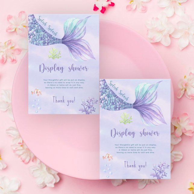 Carte D'accompagnement Mermaid fille baby shower ticket affichage douche (Créateur téléchargé)
