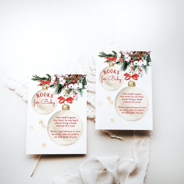 Carte D'accompagnement Merry Little Baby shower Livres de Noël modernes (Créateur téléchargé)