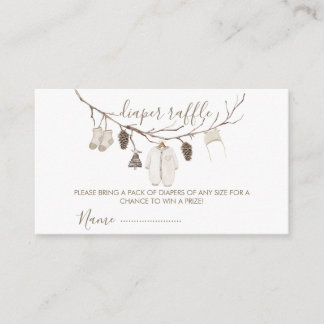Carte D'accompagnement Merry Little Christmas Diaper Raffle Baby Shower