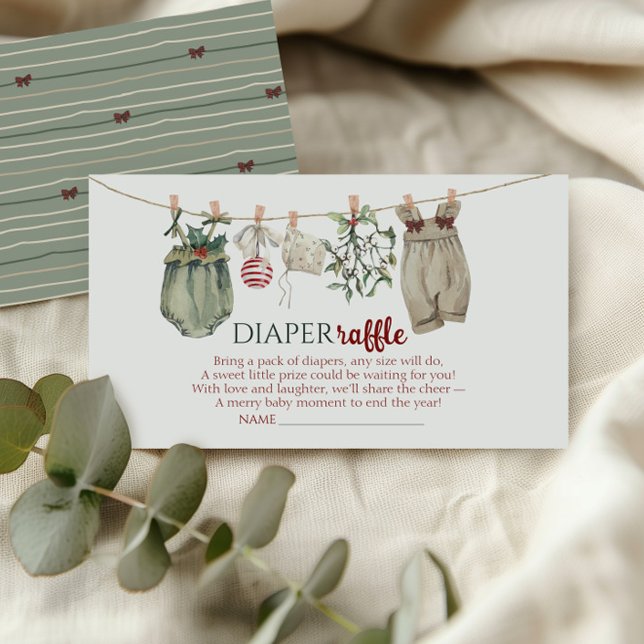 Carte D'accompagnement Merry Little Christmas Girl Clothes Diaper Raffle (Créateur téléchargé)