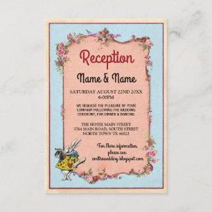 Carte D'accompagnement Merveille du Réception de Mariage Fleur Lapin